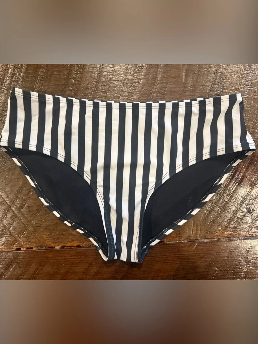 Old Navy Black and White Striped Girls Swim Bottoms